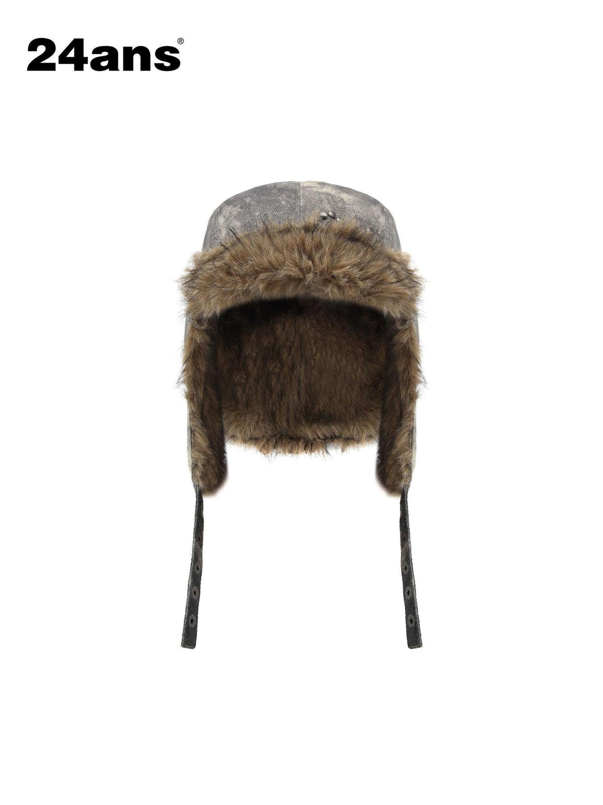 Adjustable Cotton Warm Punk Trapper Ushanka Unisex Round Top 61Cm Hat