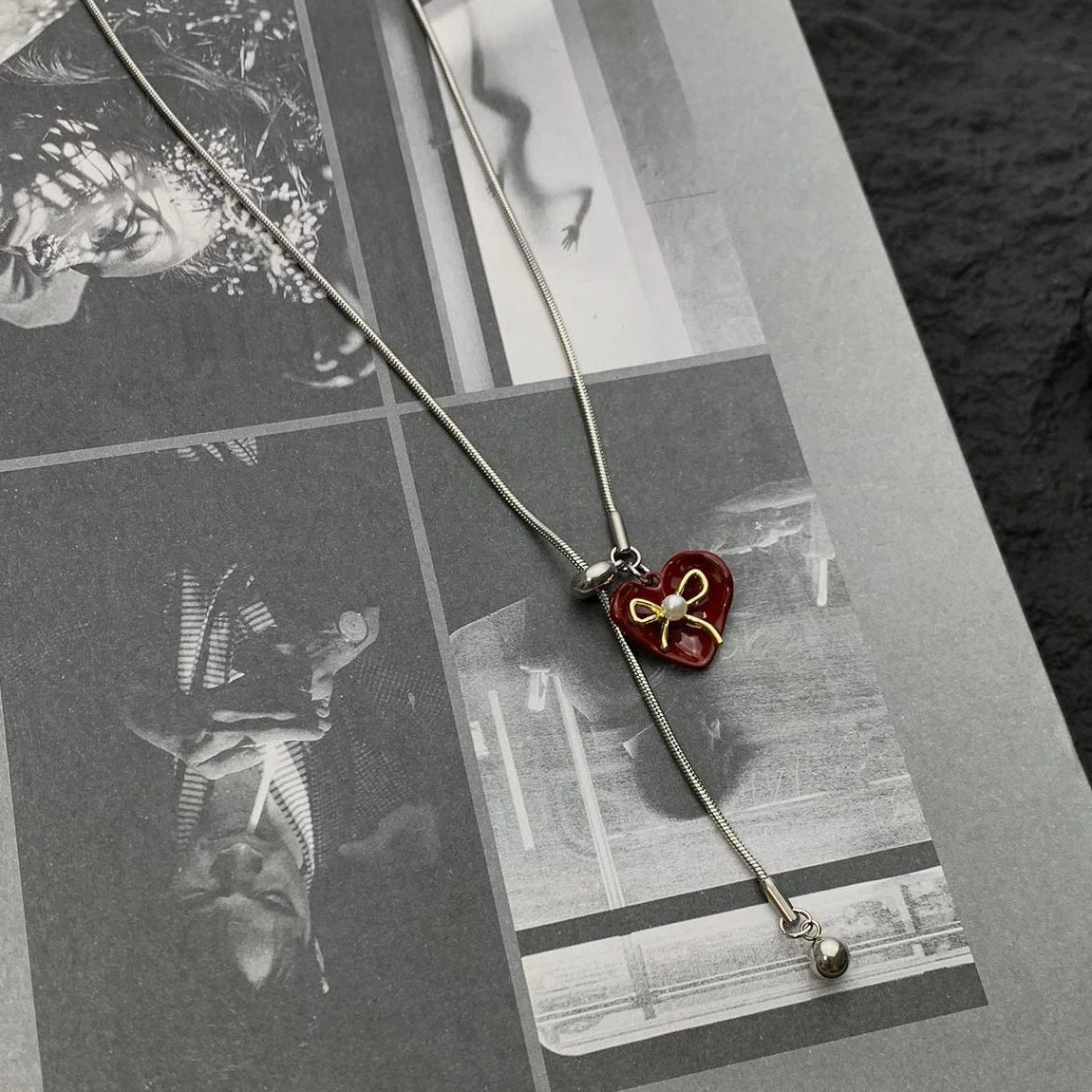 Adjustable Bow Tie Choker Necklace