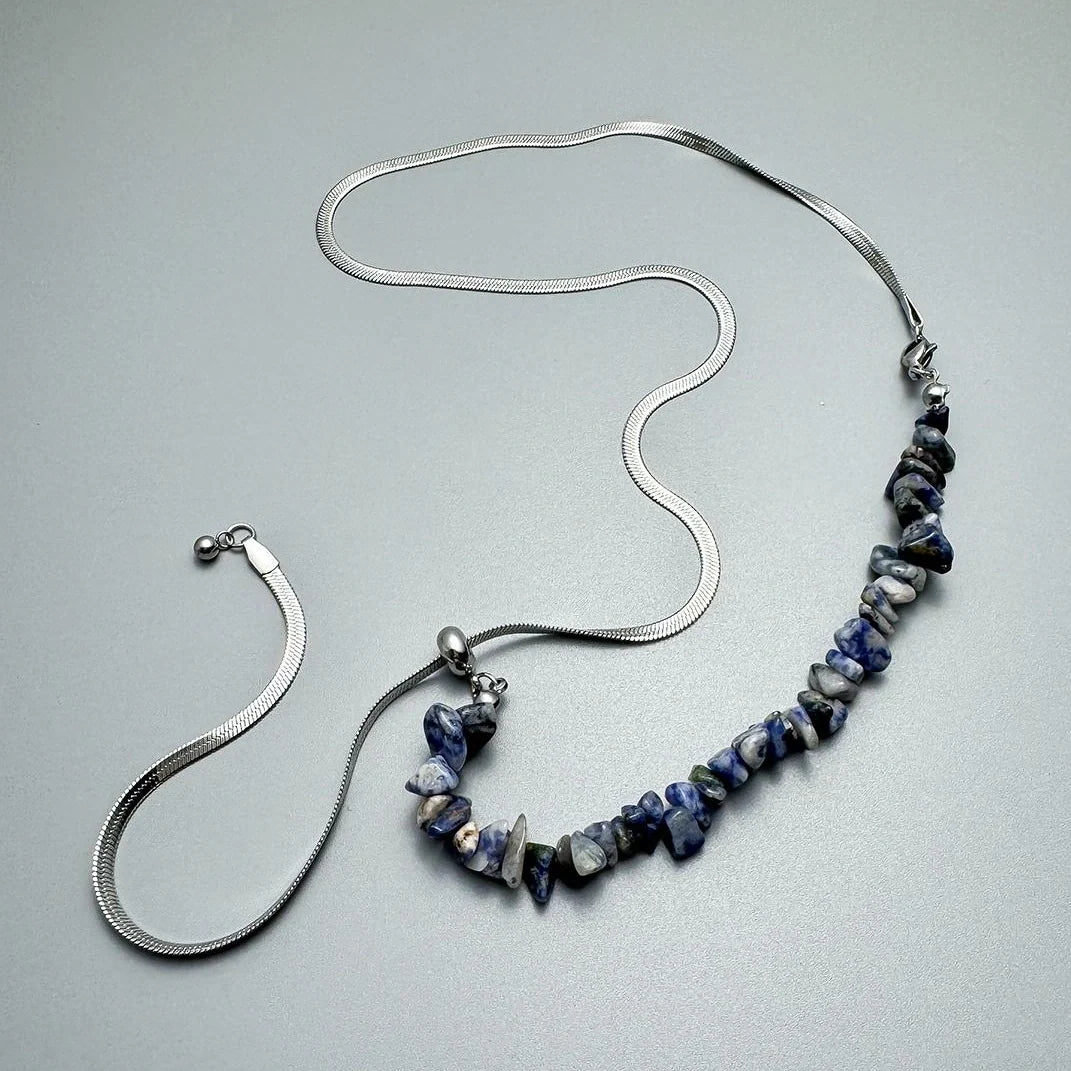 Adjustable Natural Stone Choker Necklace