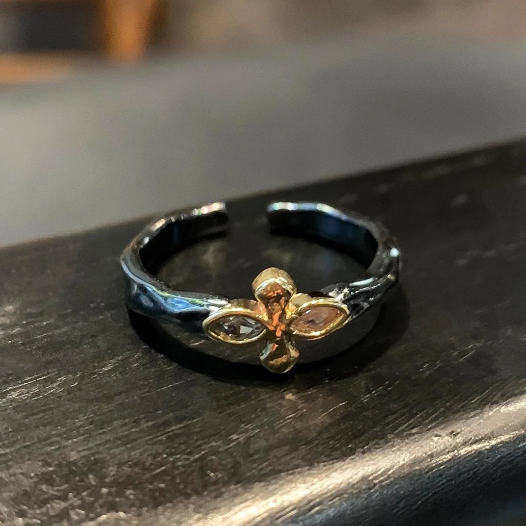 Adjustable Purple Zircon Cross Ring