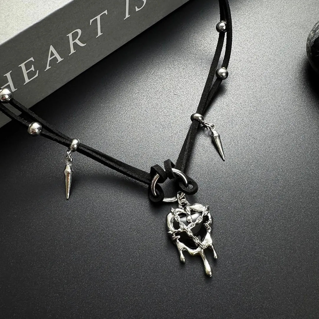Gothic Heart Spike Choker