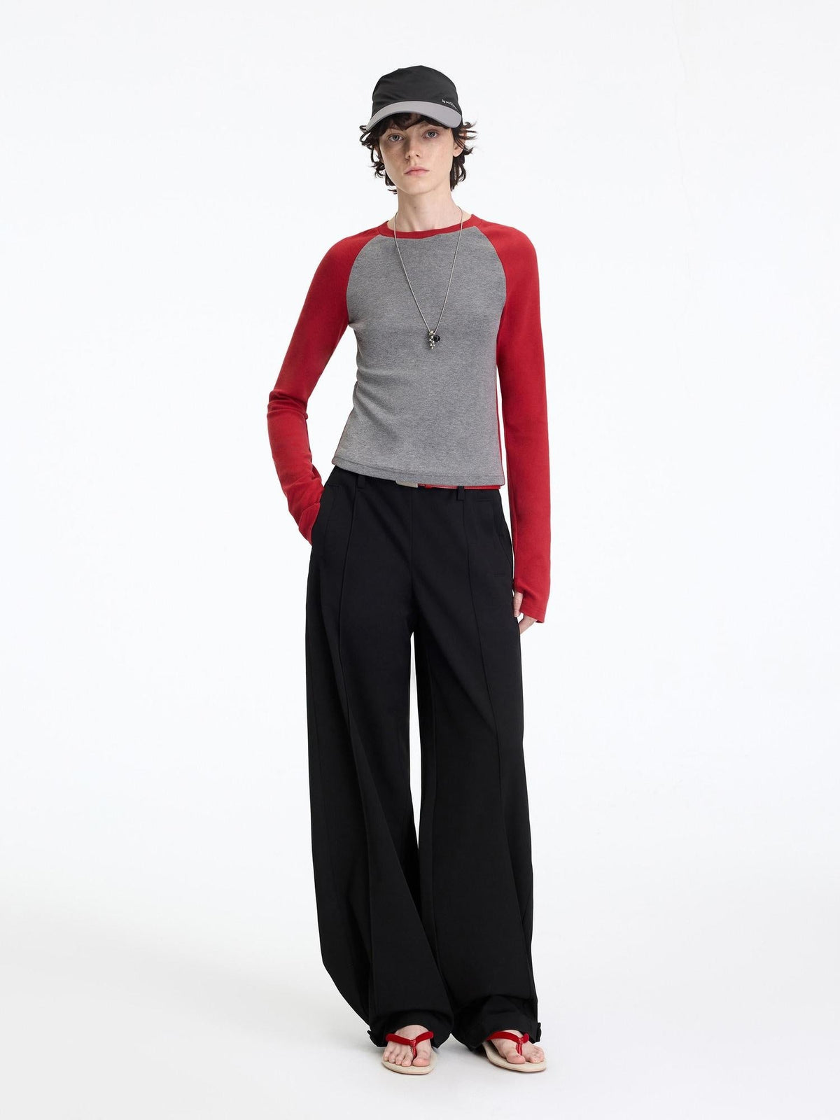 Minimalist Low Rise Wide Leg Long Vintage Black Straight Fit Straight Pants