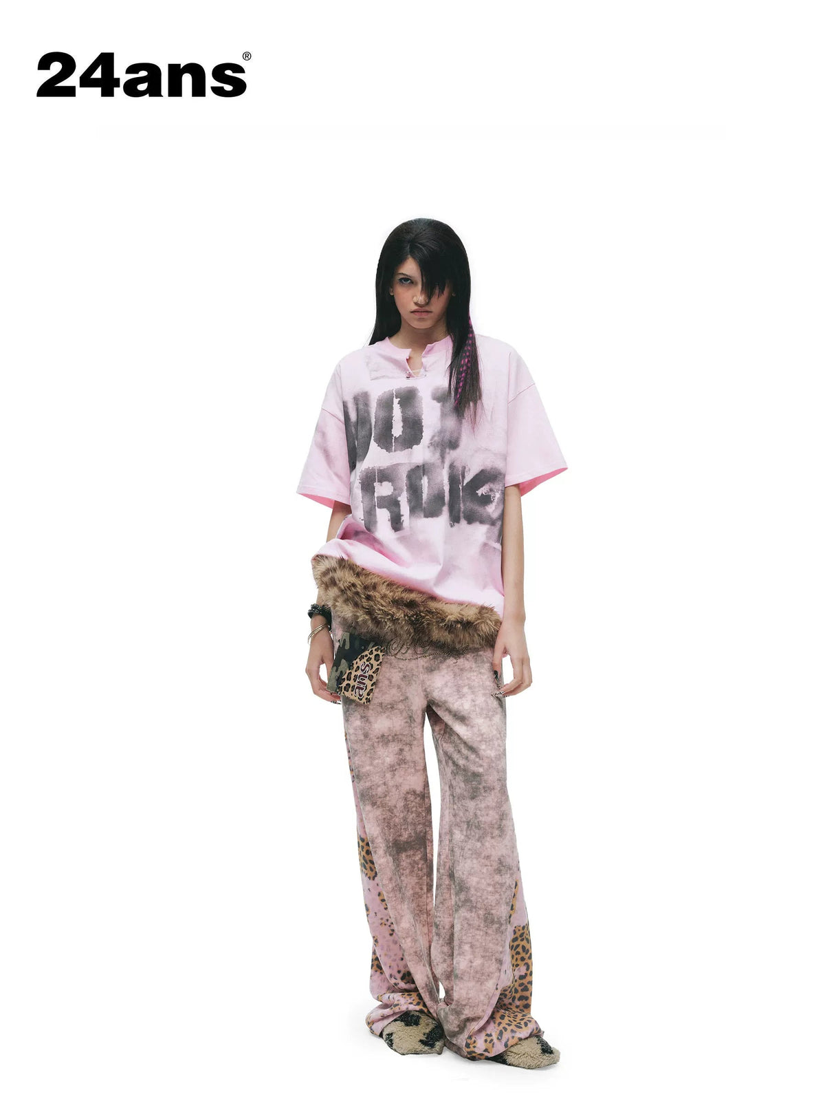 Leopard Print Low Rise Button Fly Wide Leg Unisex 100% Cotton Sweatpants