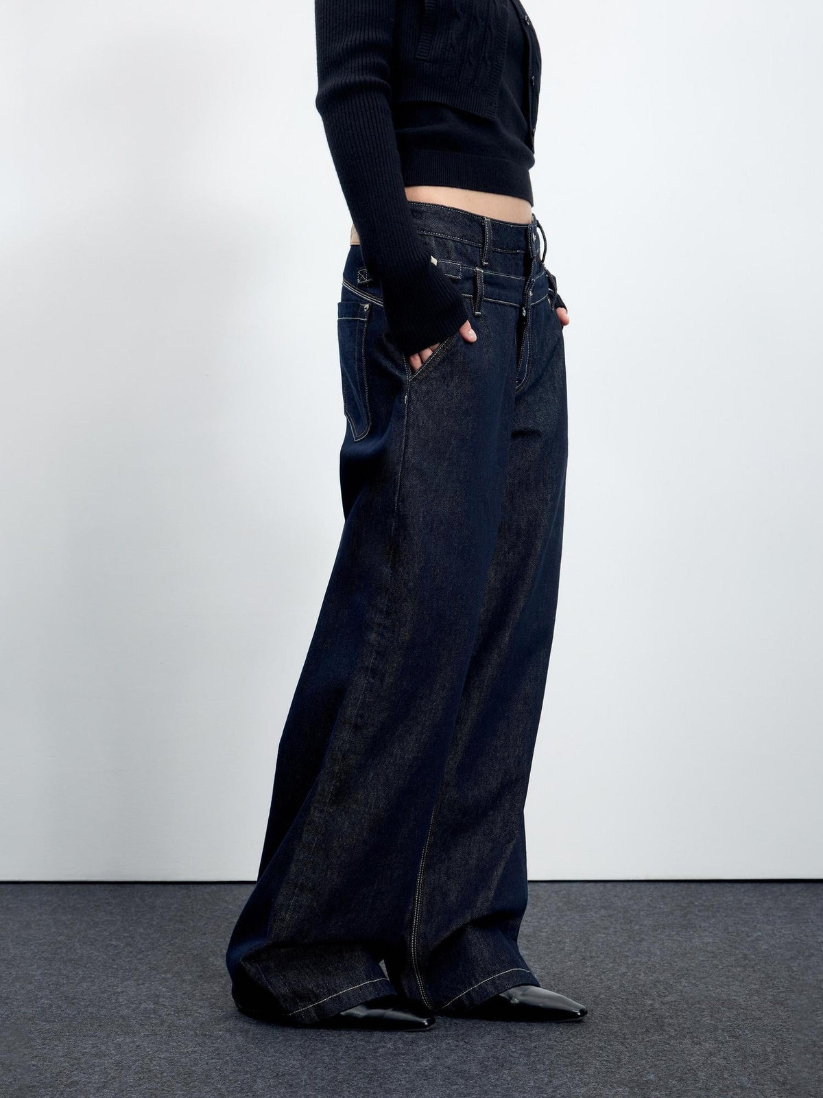 Washed Casual Loose Fit Natural Waist Womens Denim No Stretch Straight Jeans