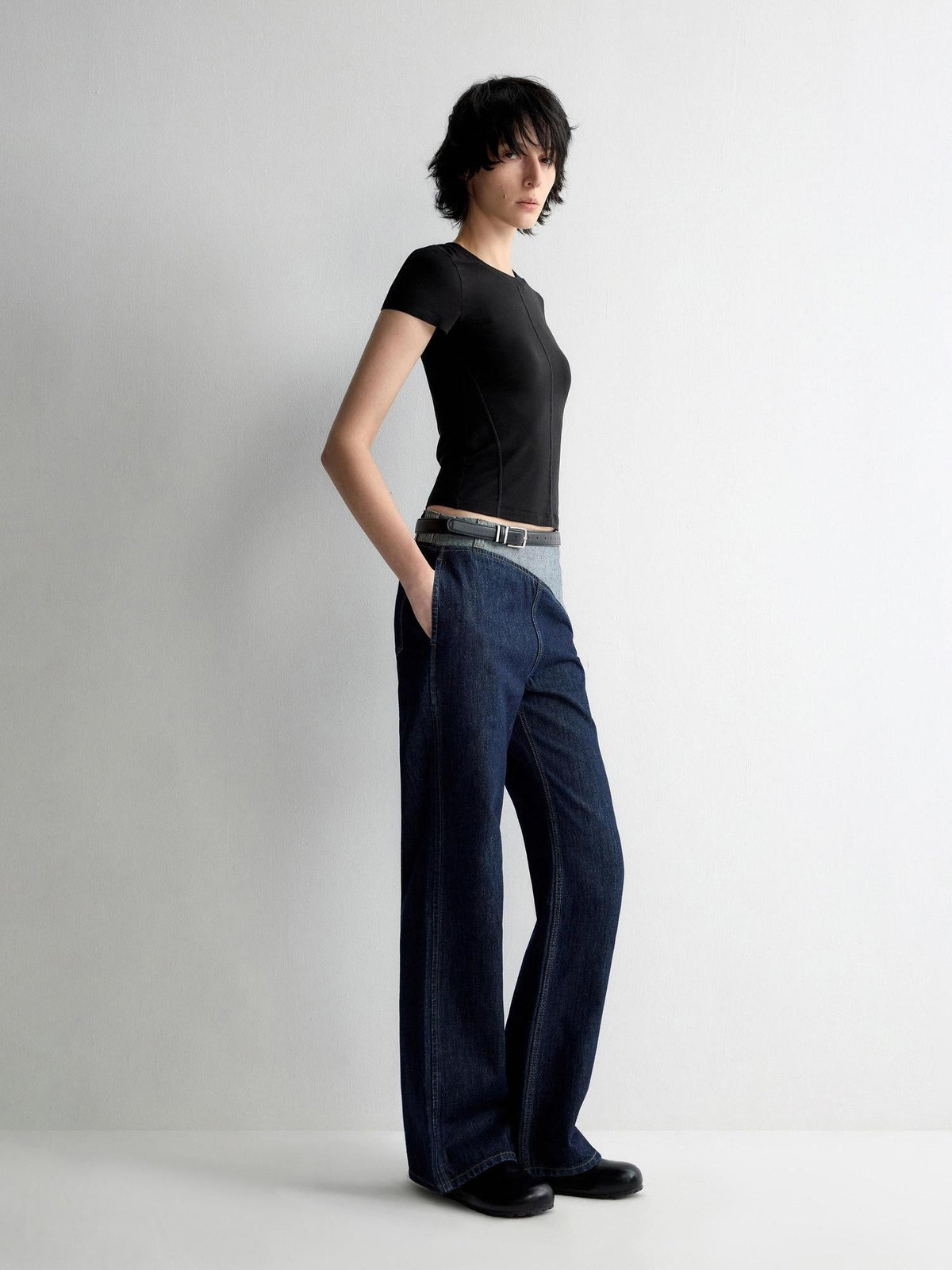 Durable Washed Denim Low Rise Loose Fit Casual Zip Fly Wide-Leg Jeans