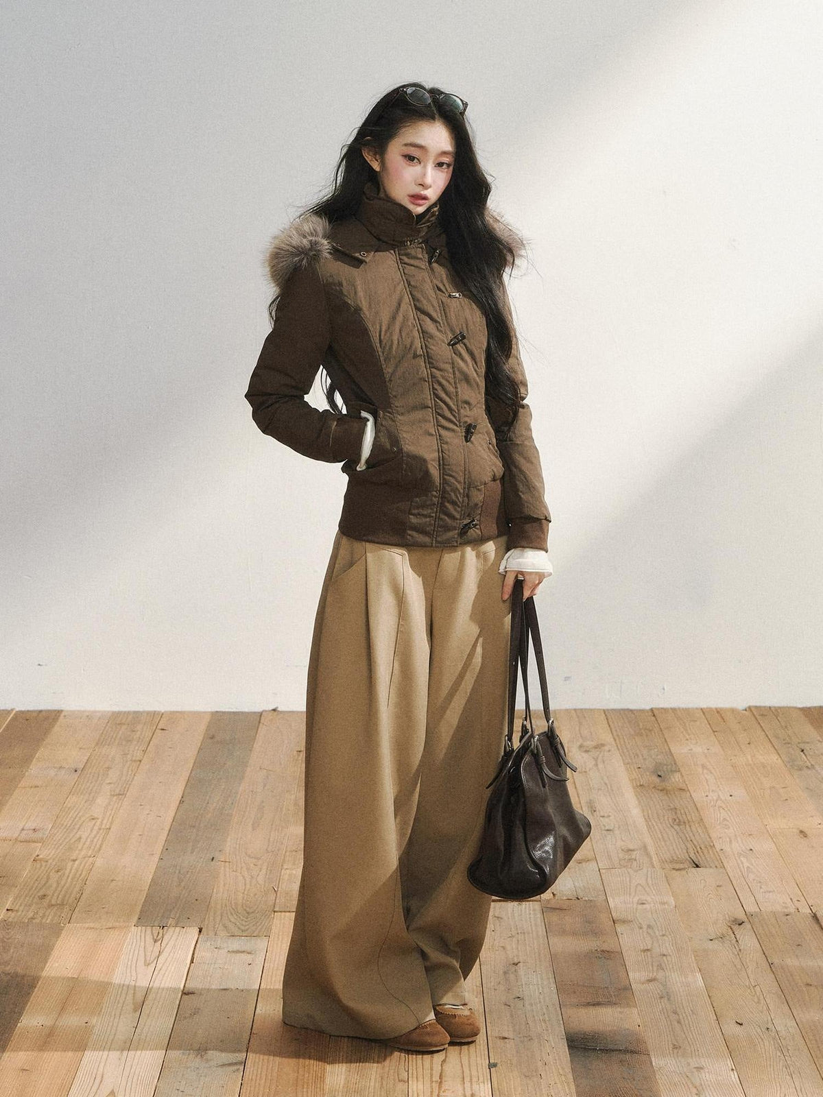 Low Waist Casual Straight Cut Khaki Women Everyday Versatile Wide Leg Pants