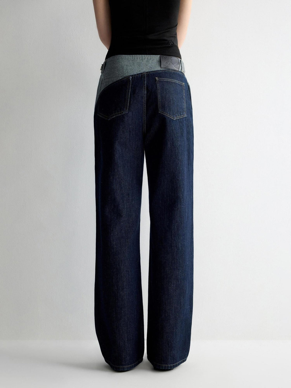 Durable Washed Denim Low Rise Loose Fit Casual Zip Fly Wide-Leg Jeans