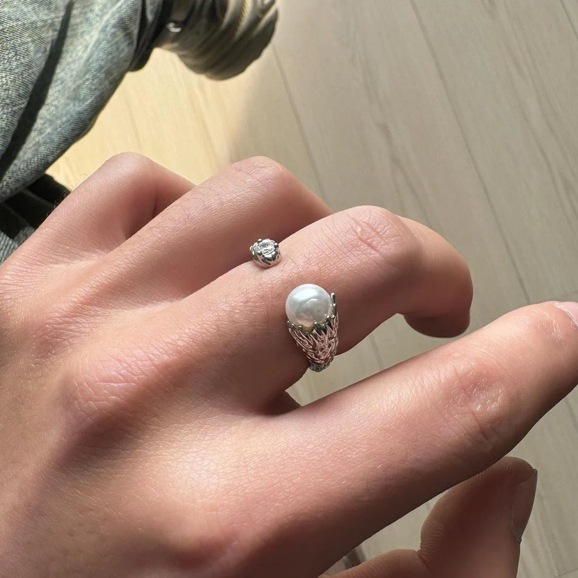 Adjustable Baroque Pearl Ring