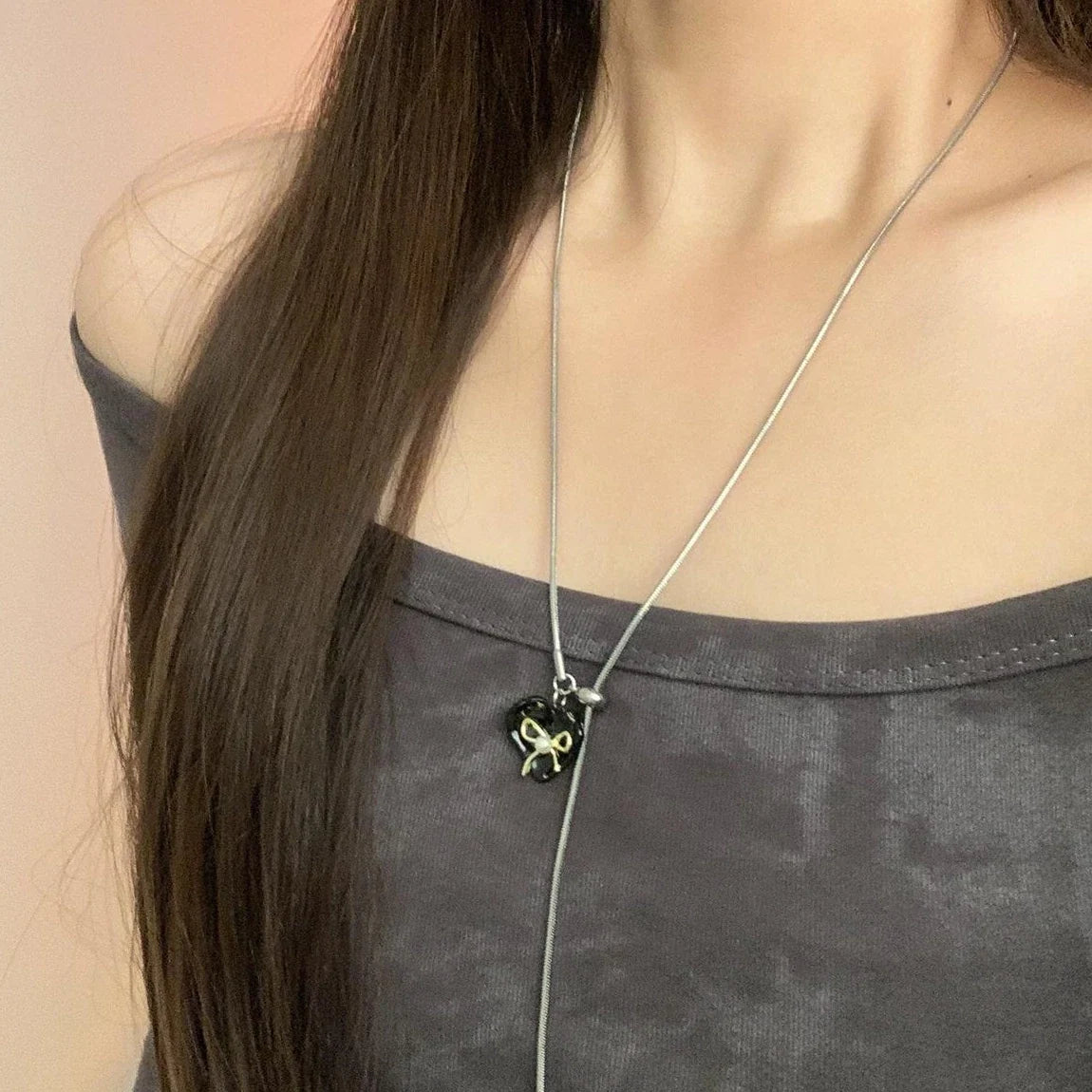 Adjustable Bow Tie Choker Necklace