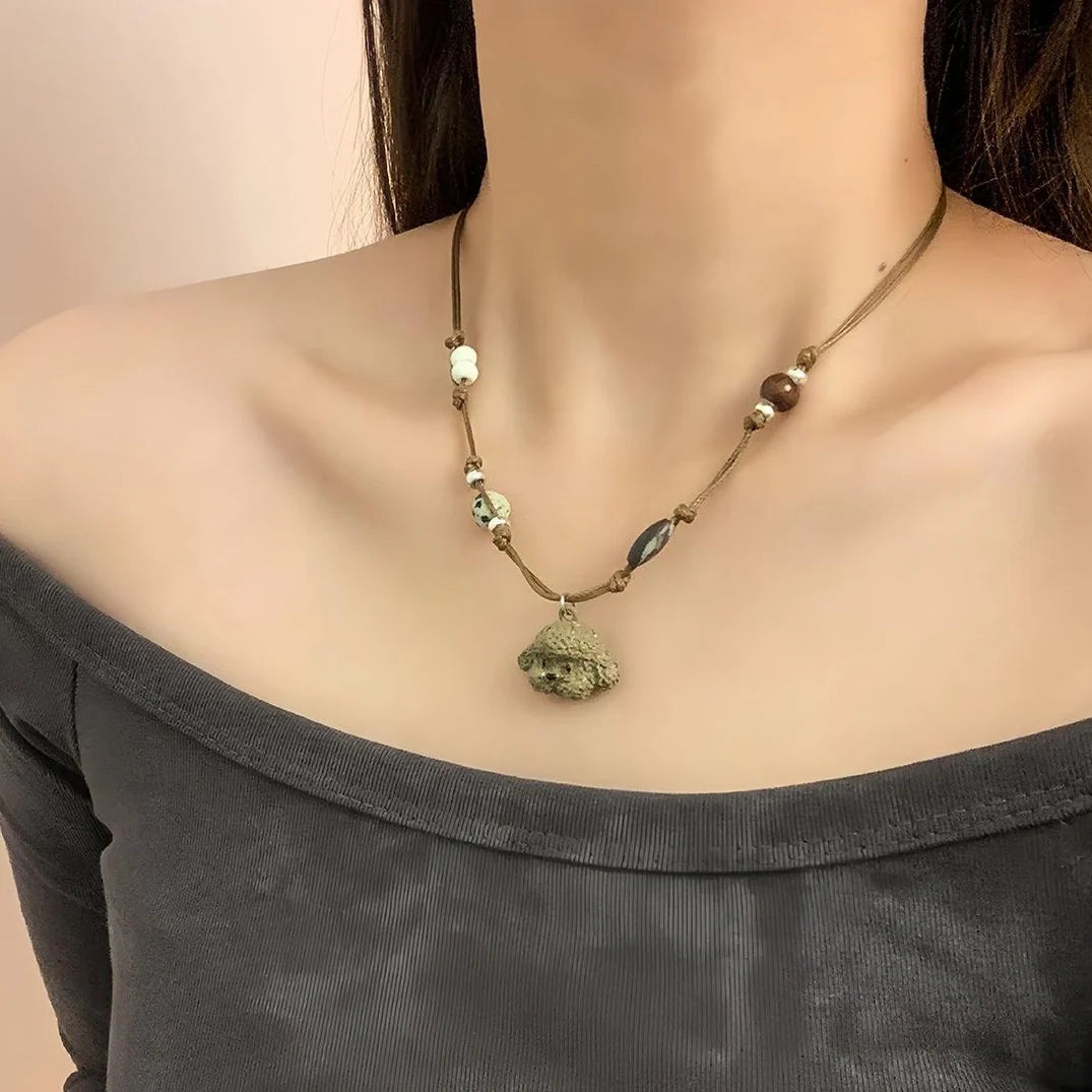 Adjustable Brown Puppy Pendant Necklace