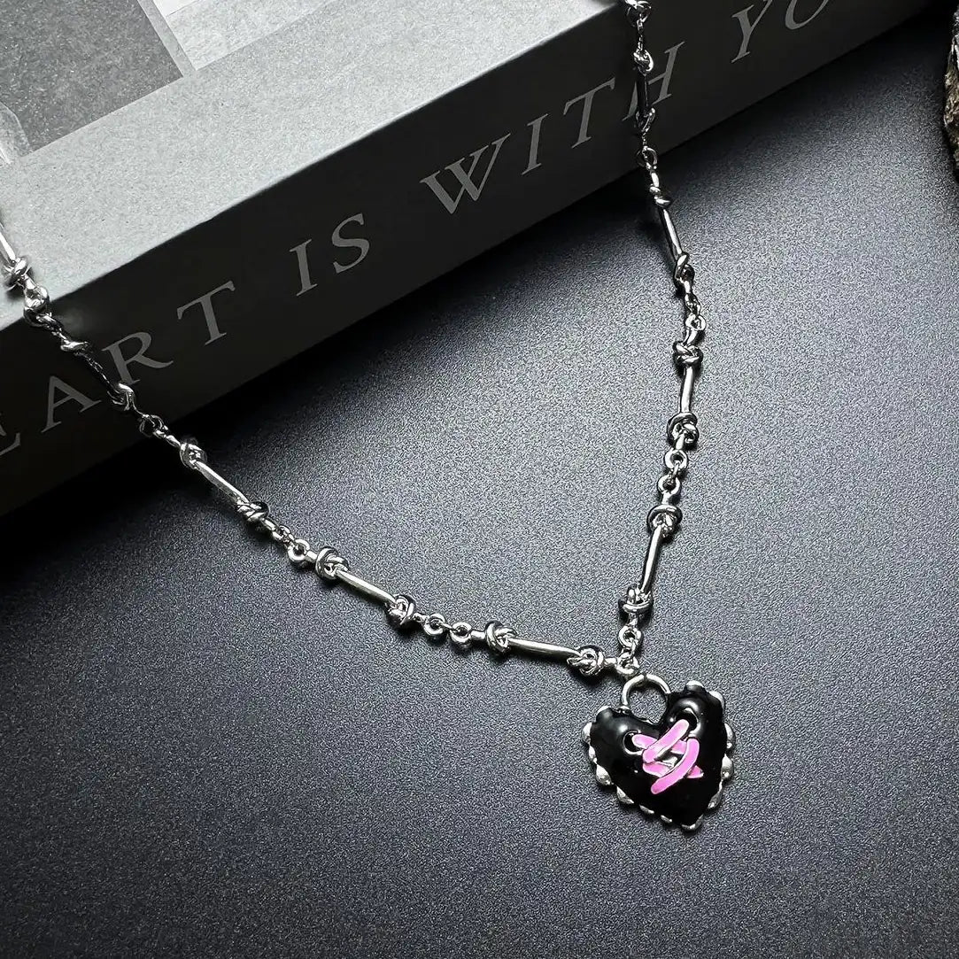 Adjustable Charm Link Choker Necklace