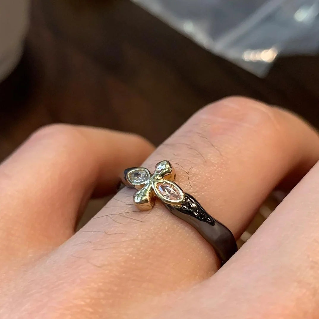 Adjustable Purple Zircon Cross Ring