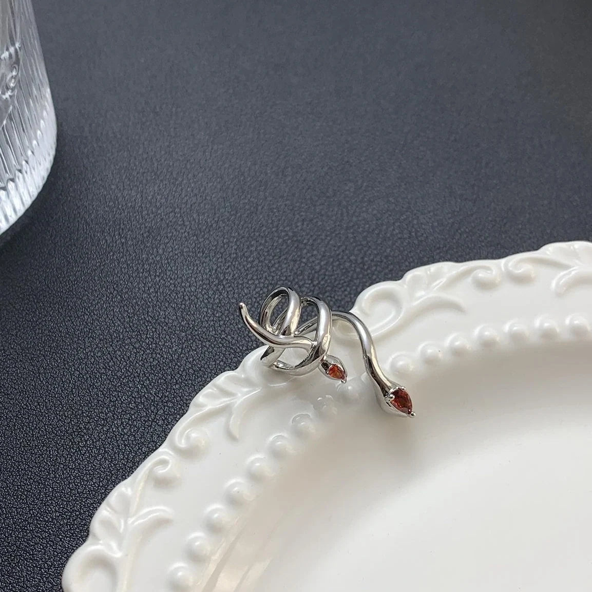 Adjustable Red Eye Snake Ear Cuff