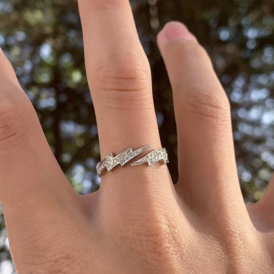 Adjustable Zirconia Lightning Ring