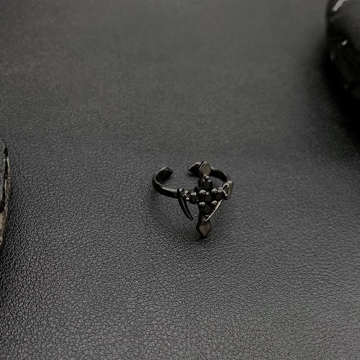 Dark Cross Gothic Adjustable Ring