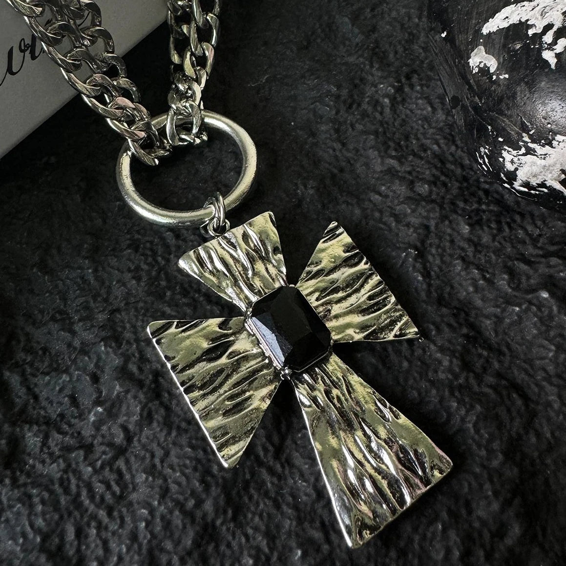 Double Layer Gothic Cross Necklace