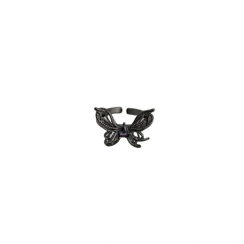 Gothic Butterfly Punk Ring