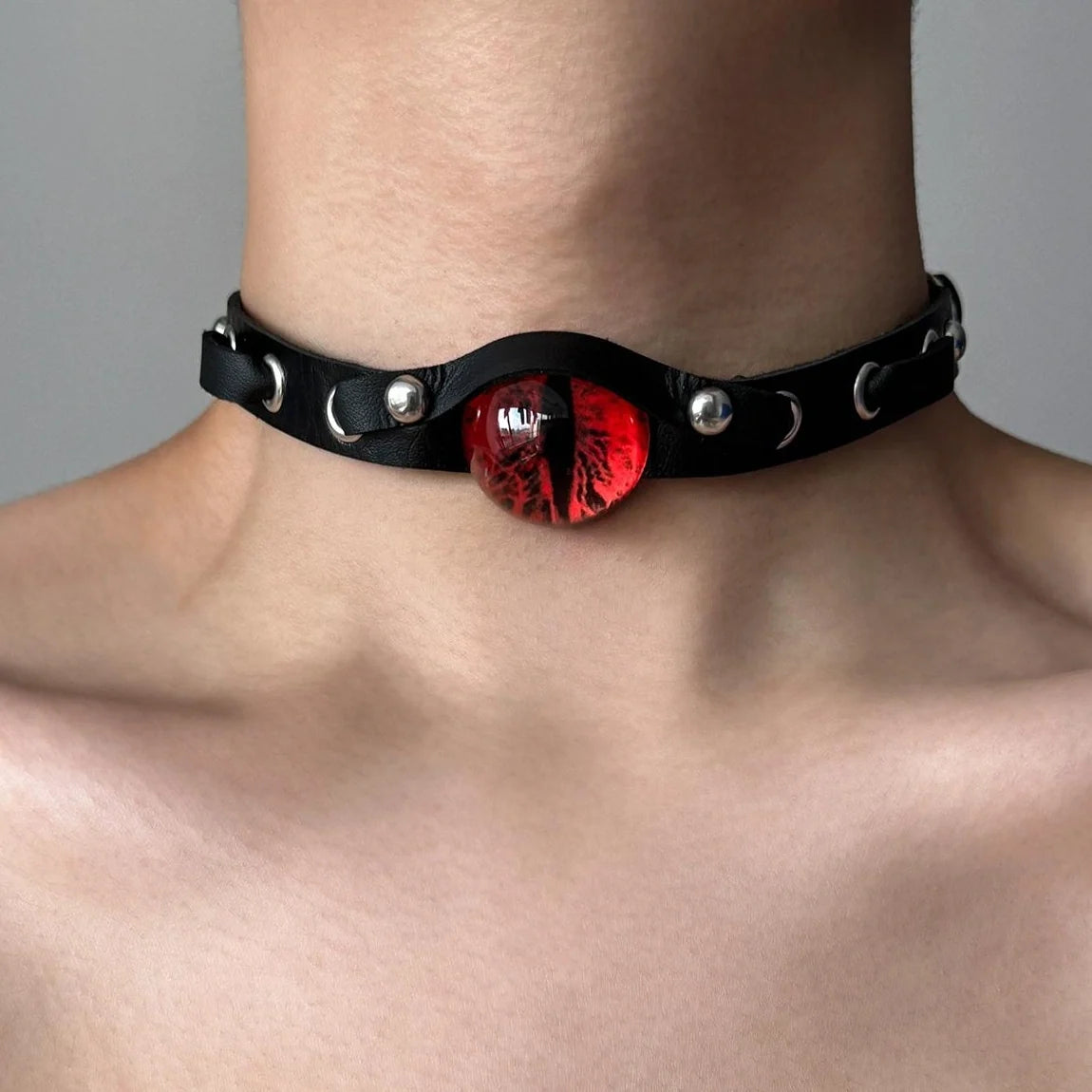 Gothic Evil Eye Choker Necklace