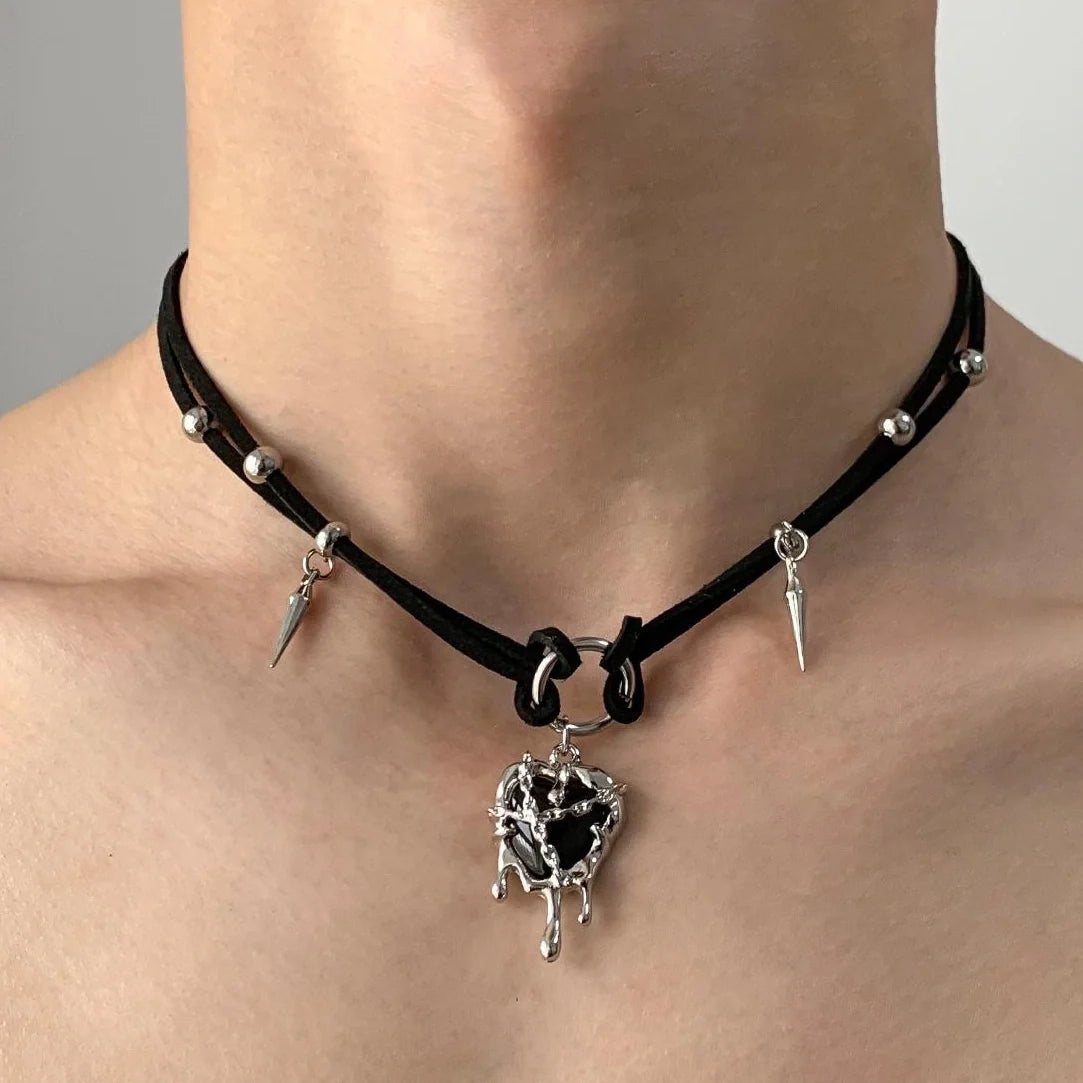 Gothic Heart Spike Choker