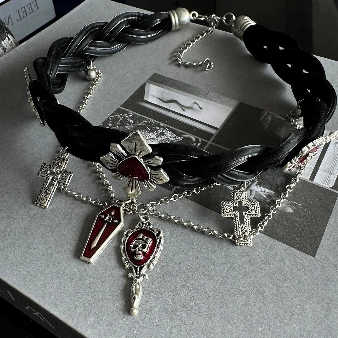 Gothic Punk Woven Choker Necklace
