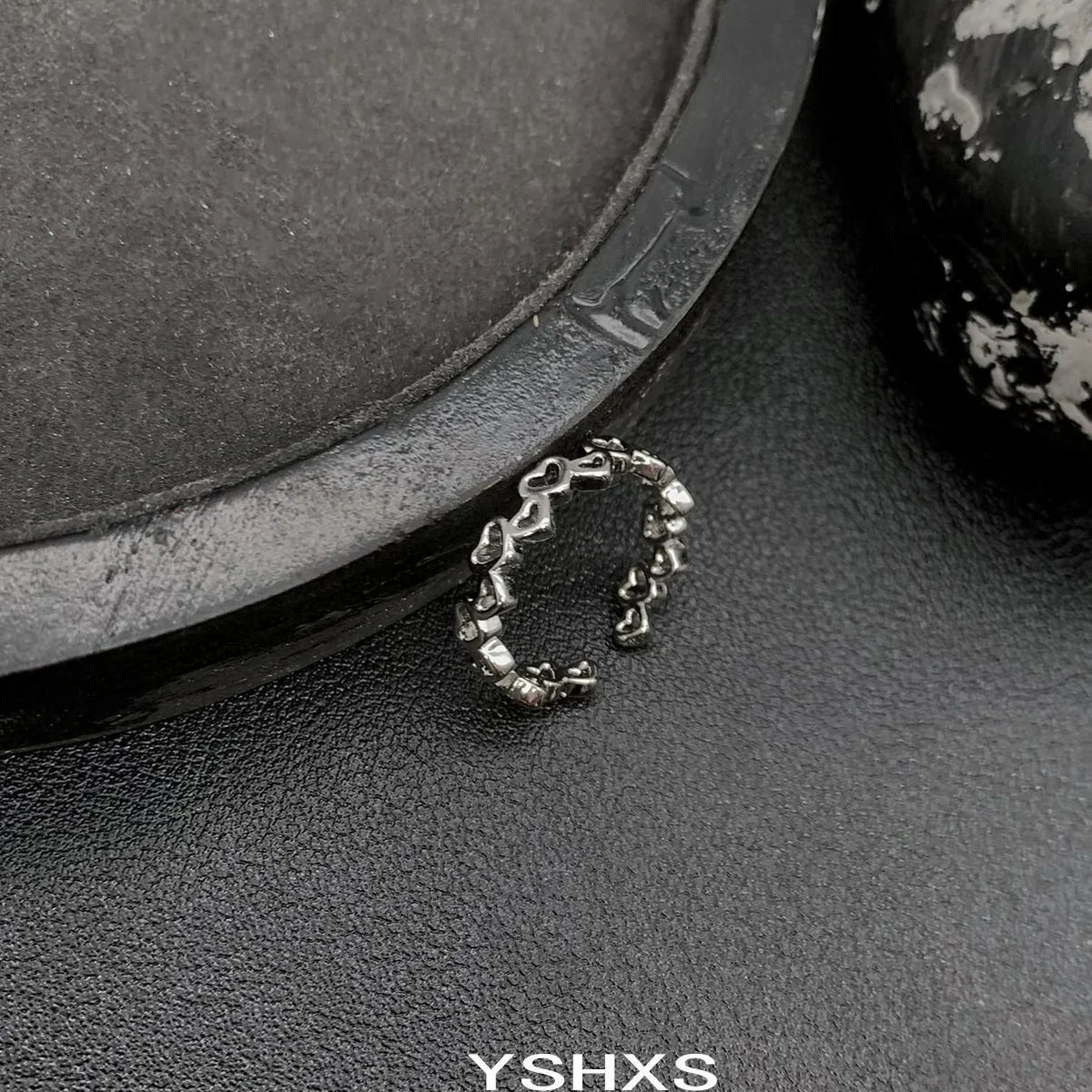 Hollow Heart Adjustable Ring