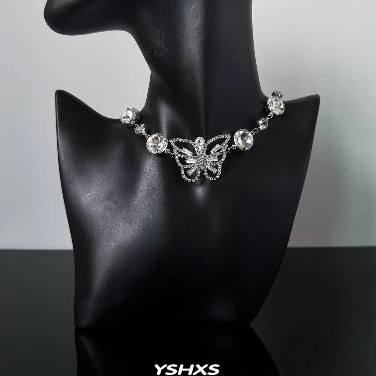 Y2K Crystal Butterfly Necklace