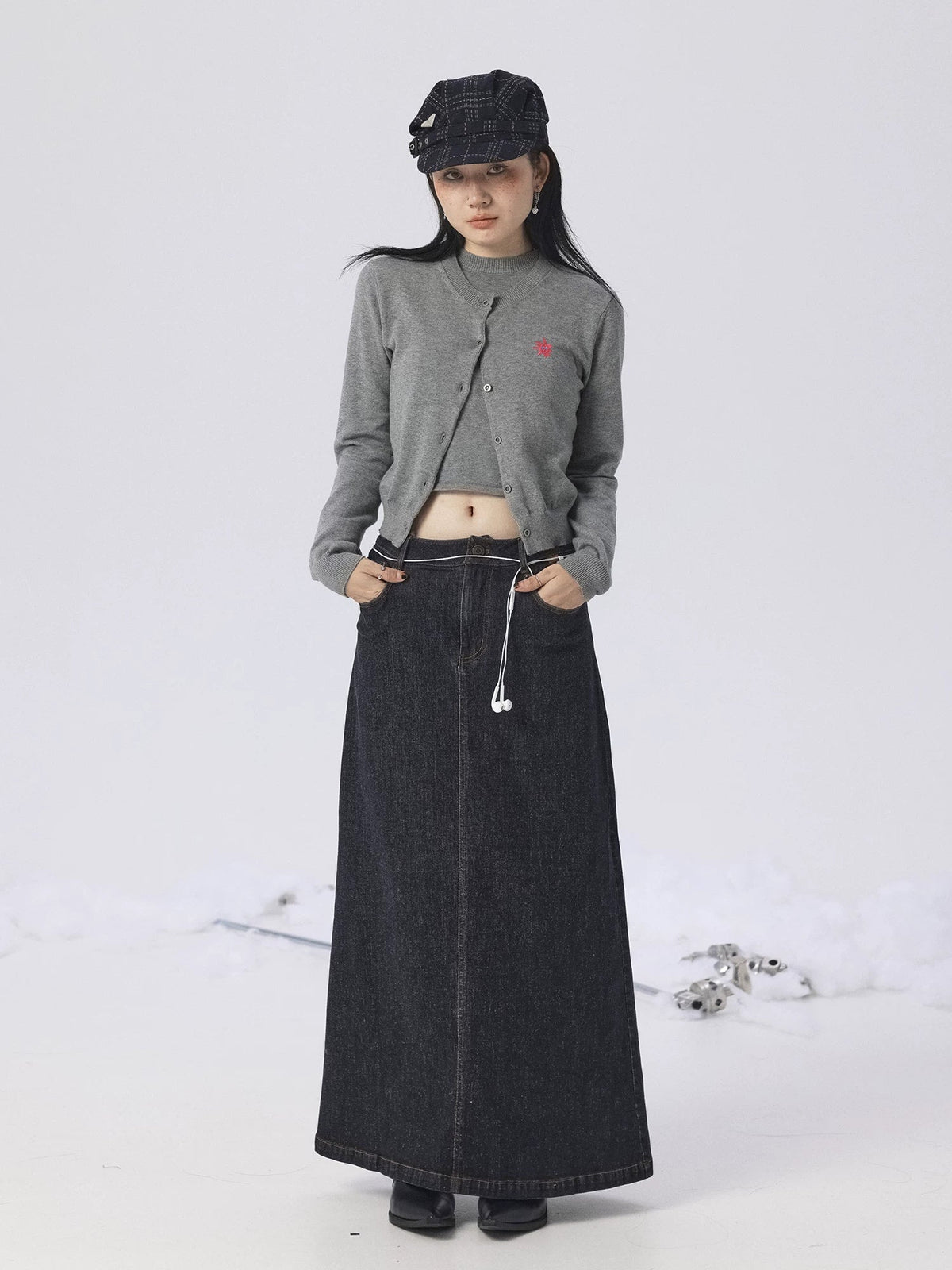 Grey Knit Vest & Cardigan Set