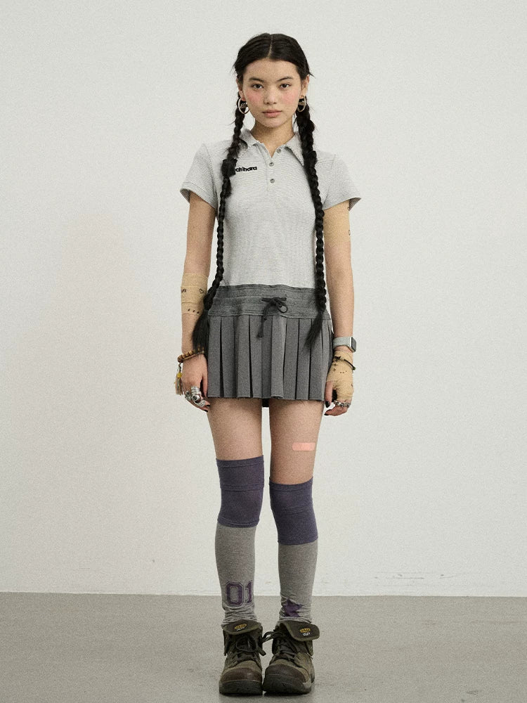 Nerd Skirt Pleated Polo Dress