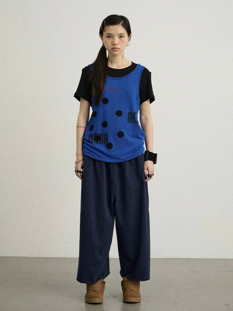 Tide Dot Mock Layered Knit Tee