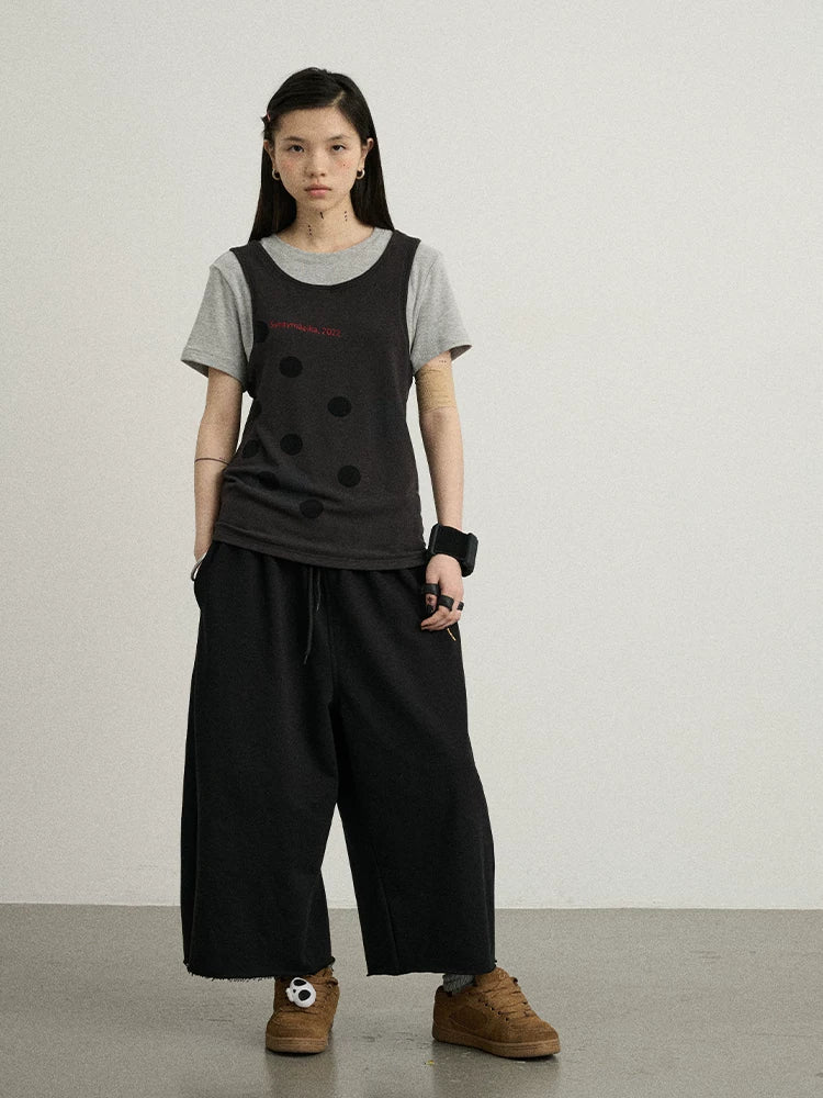 Tide Dot Mock Layered Knit Tee