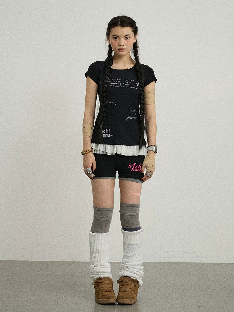 Time Bandage Floral Trim Tee