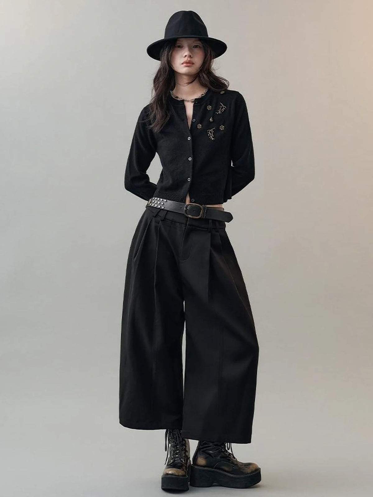 Australian Wool Tencel Tapered Trousers Pants