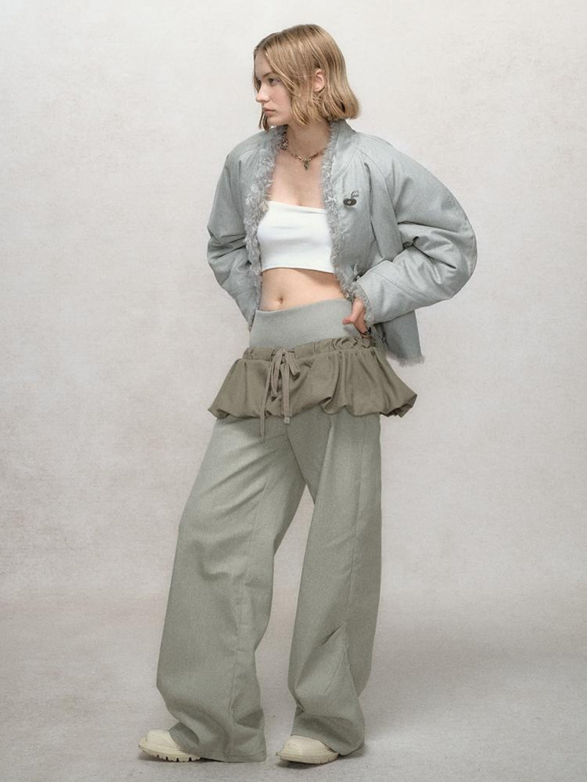 Detachable Drawstring Bloomer Jumpsuit Pants