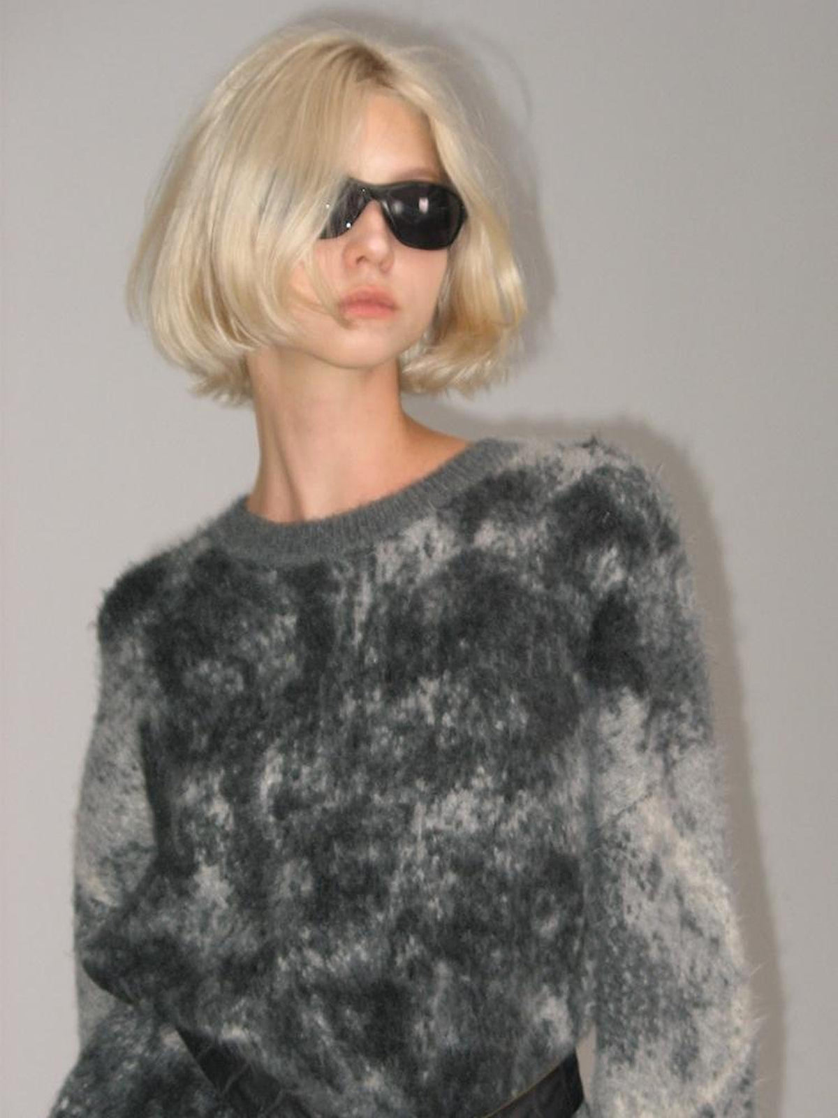 Textured Yoke Sweater In Dual Tones