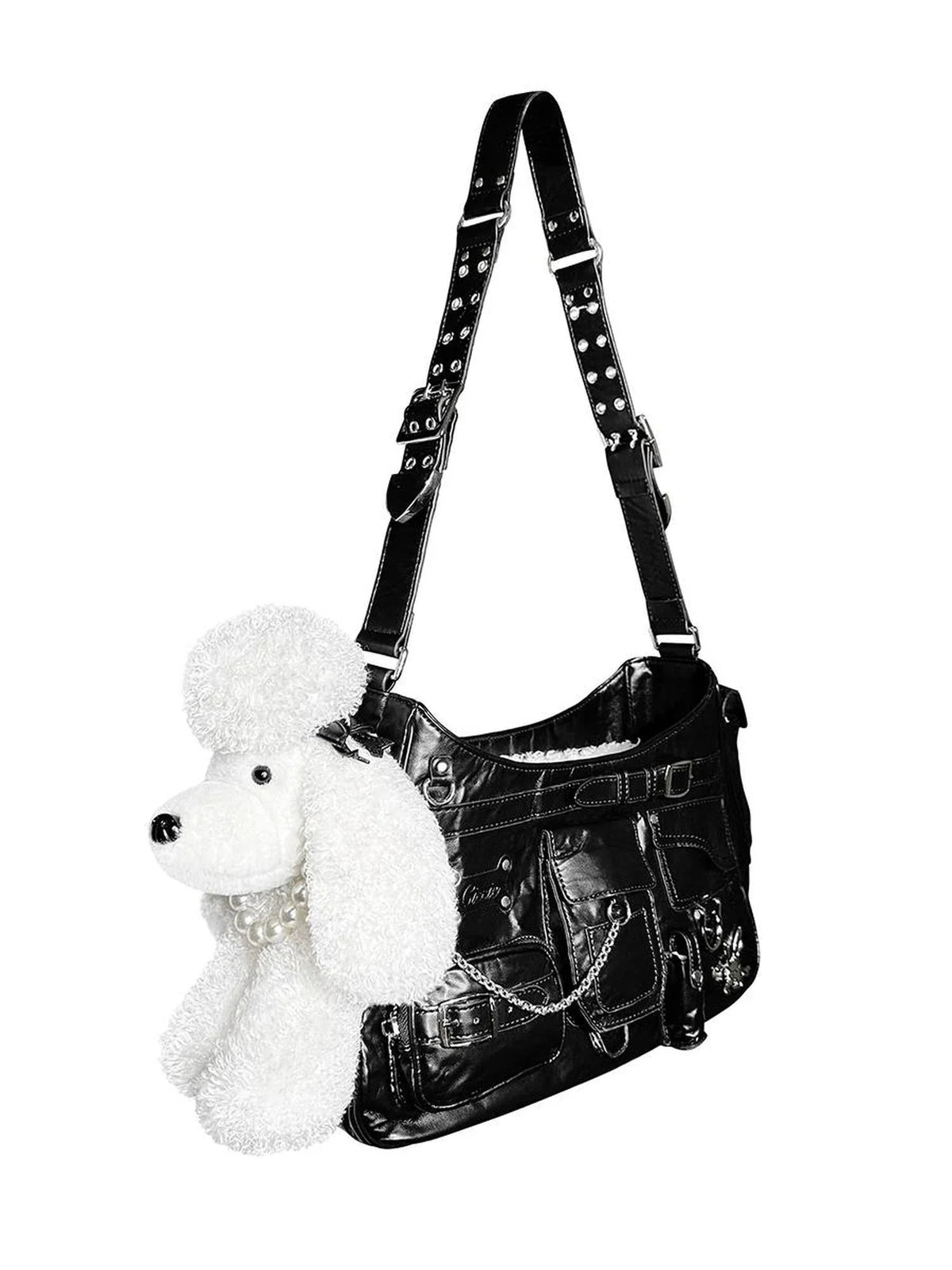 Pu Tote Bag With Alloy Accents