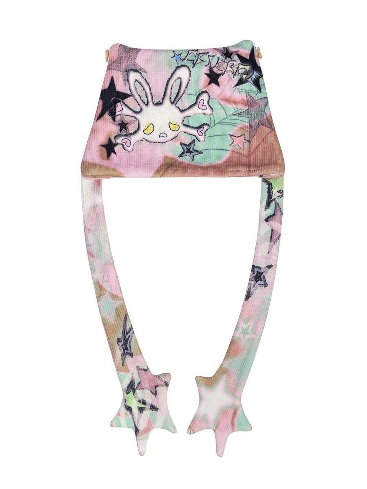 Rabbit Skull Print Knit Beanie