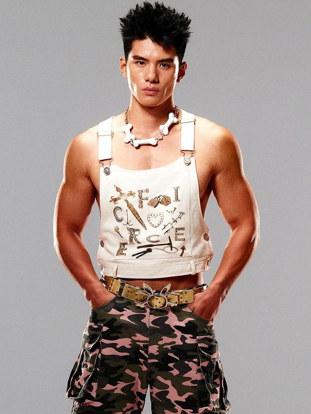 Tactical Vest With Weapon Camo Print