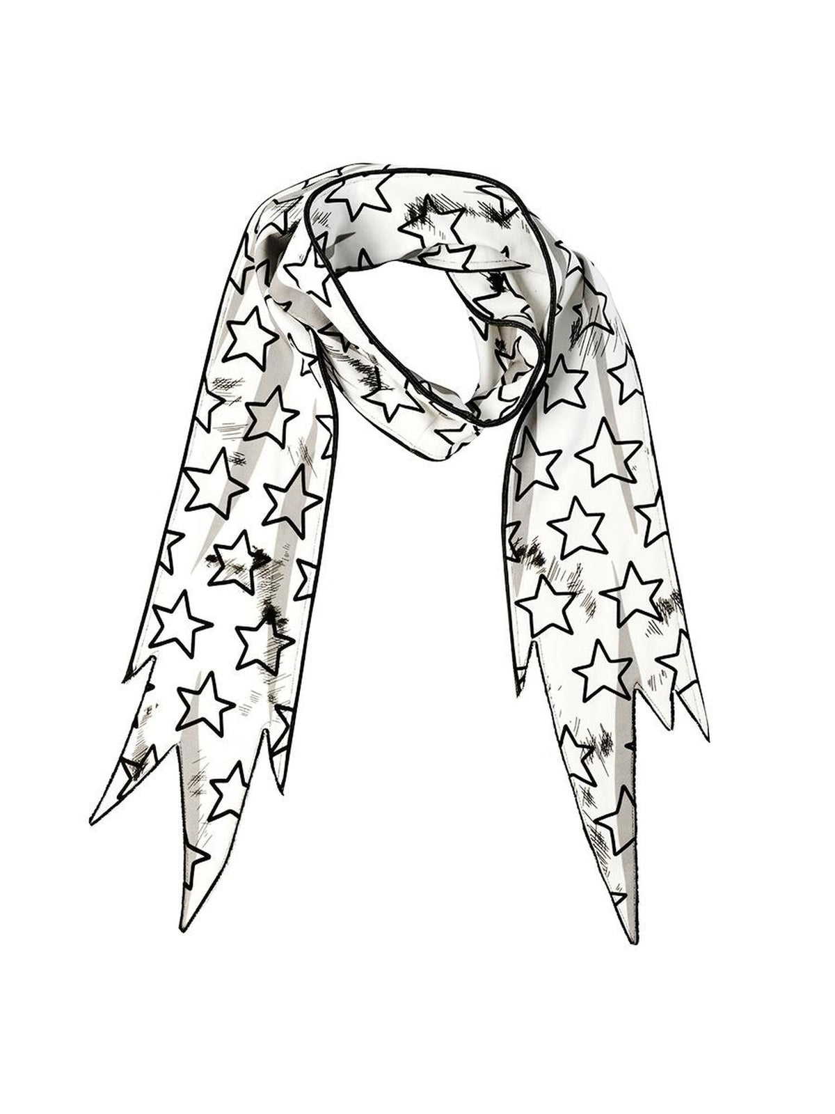 Washable Star Embroidered Scarf