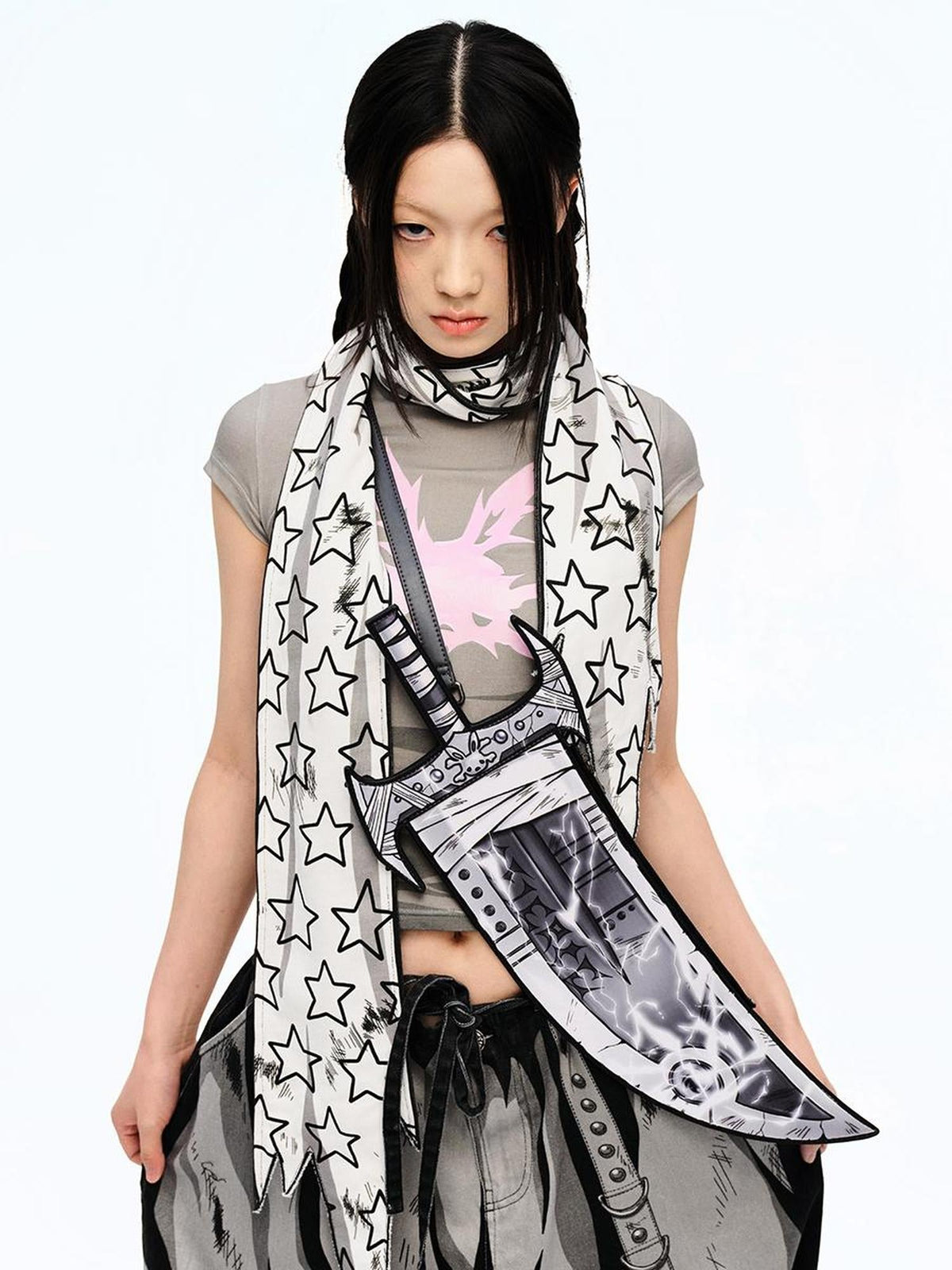 Washable Star Embroidered Scarf