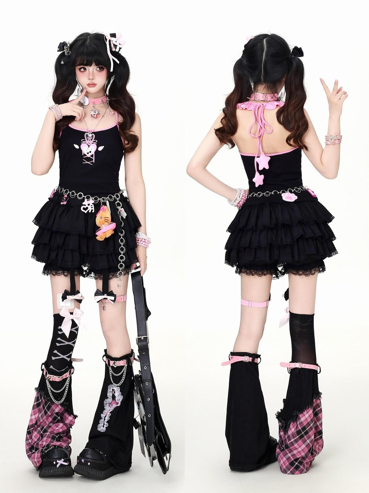 3d Star Heart Applique Tie Bow Halter Slim Cropped Women's Tank Tops