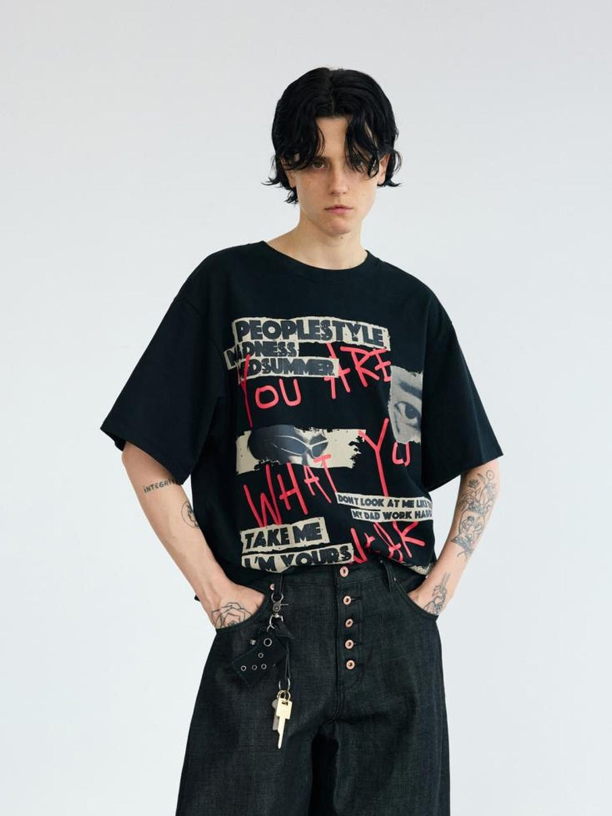 Creative Graffiti Lettering Oversized Tee