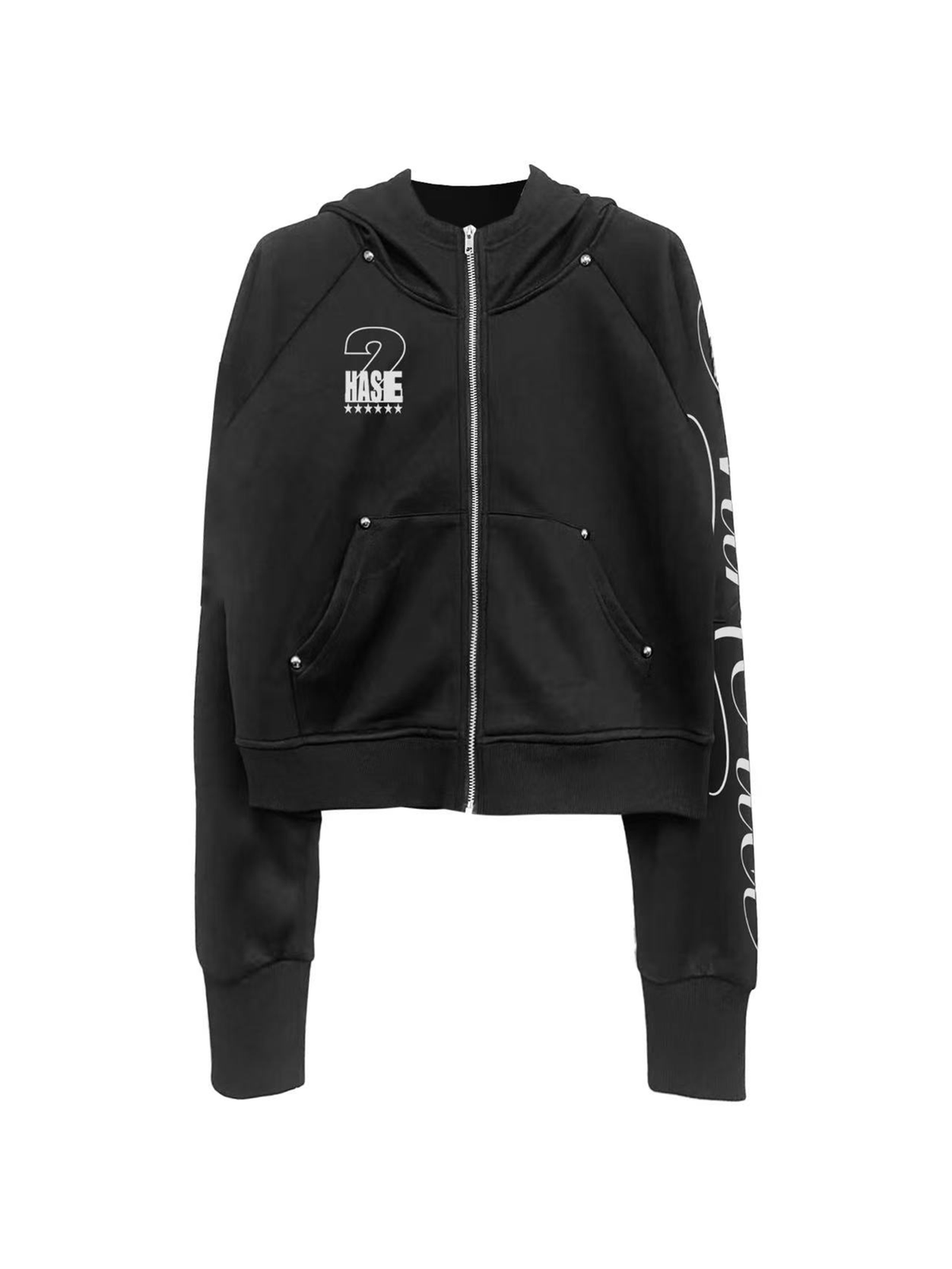 Punk Trimmed Hooded Zip Up