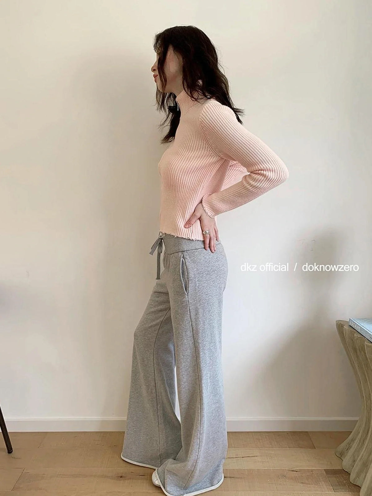 Wide Waist Relaxed Flared Sweatpants
