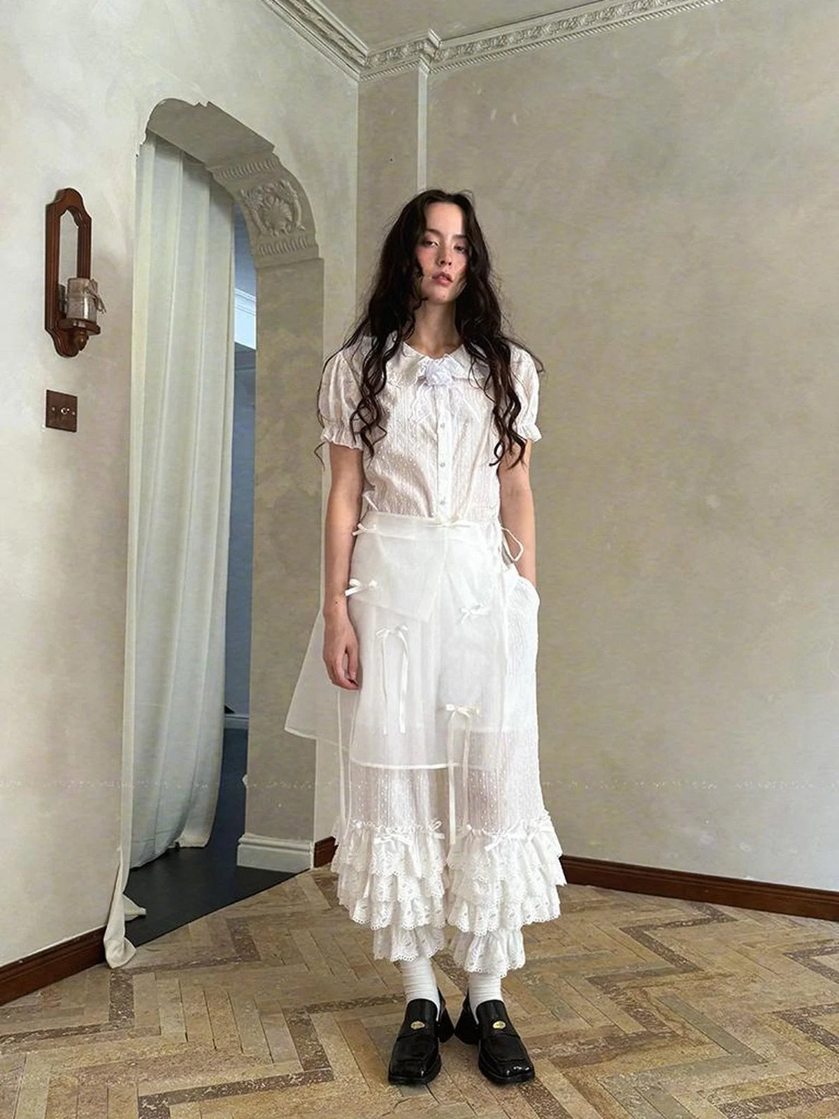 Fairy Tale Bubble Sleeve Cotton Shirt