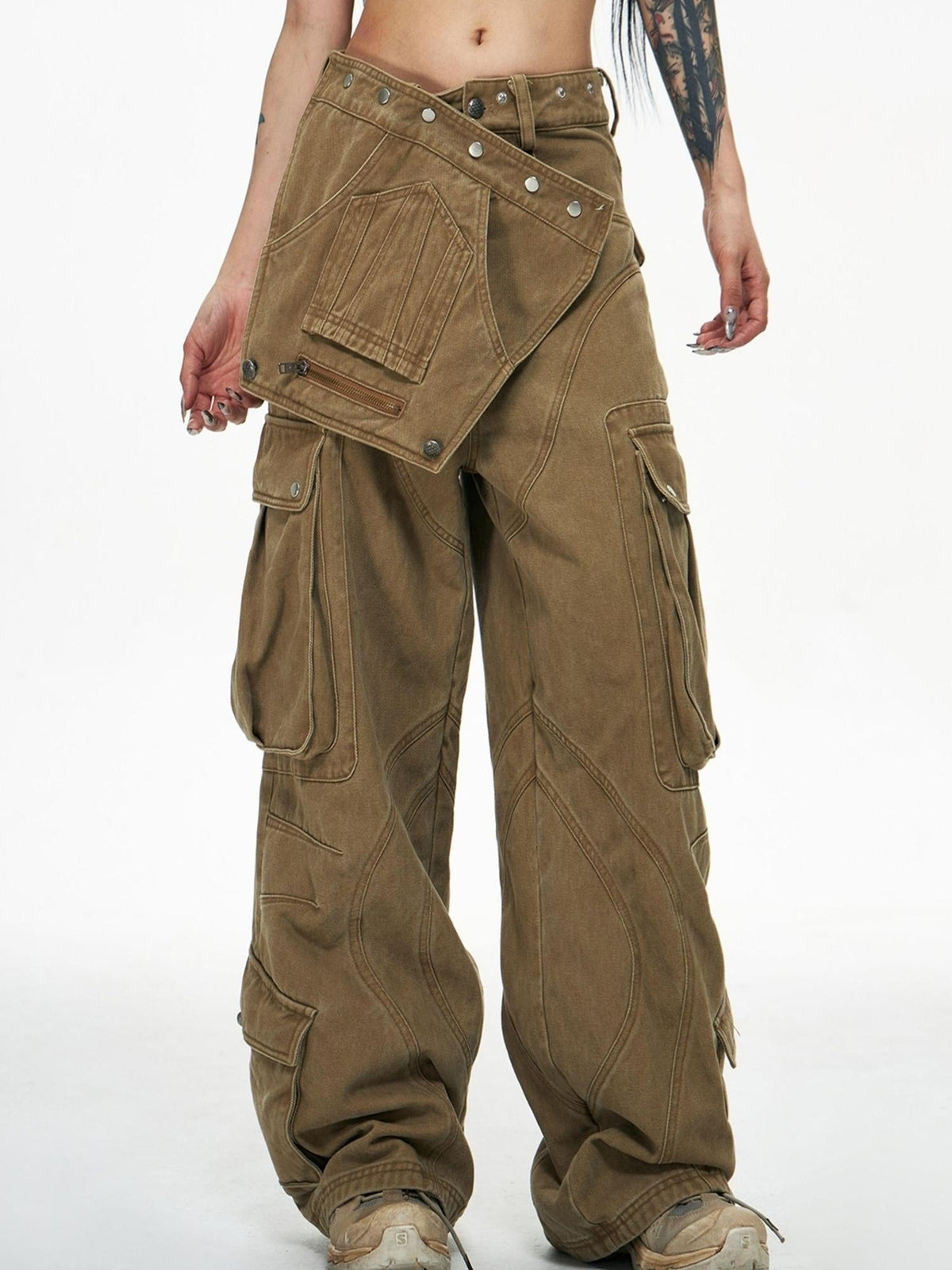 Deconstruct Pocket Jumpsuit Distressed Denim Bundle