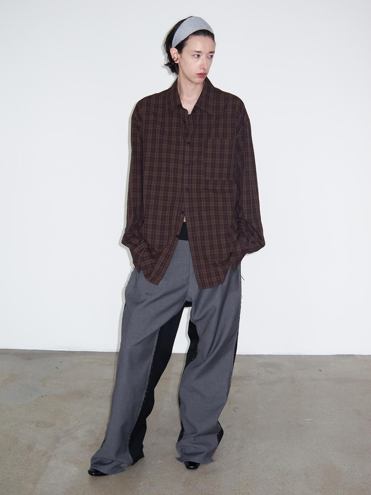 Vintage Plaid Red Brown Loose FiT-shirt