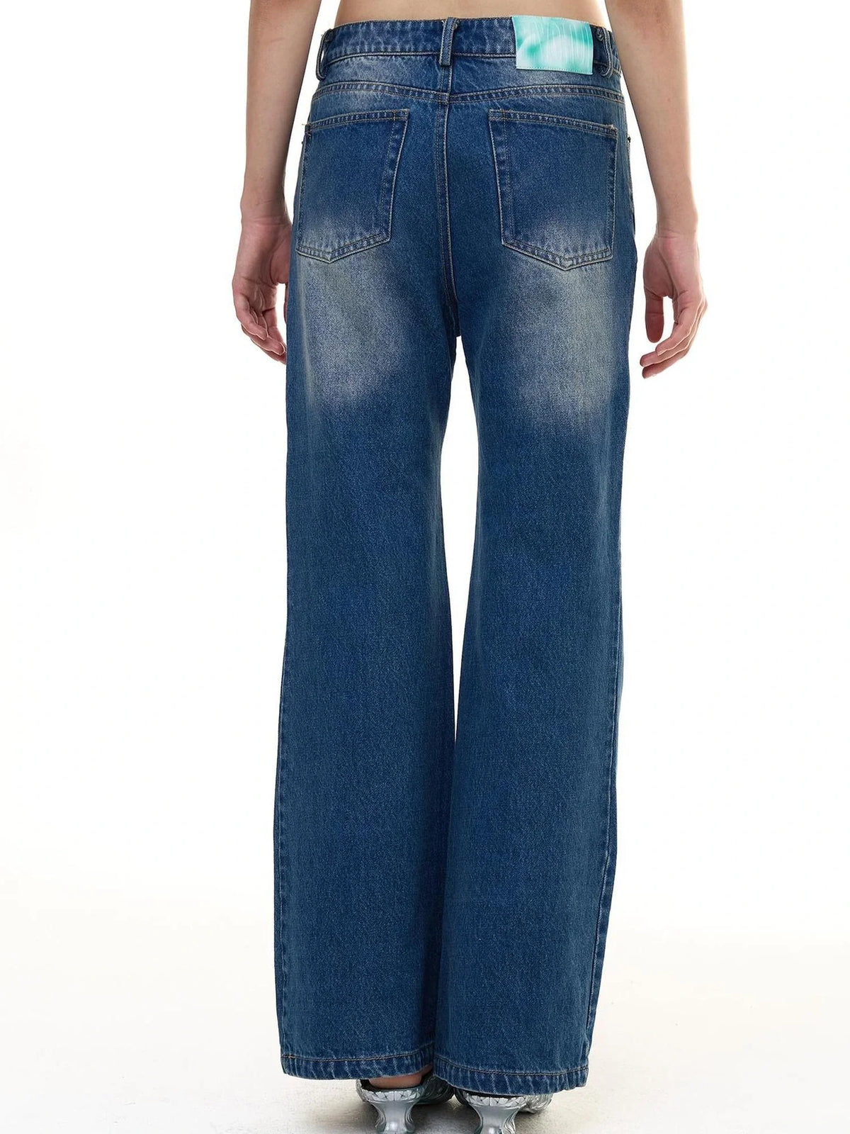 Deconstructed Butterfly Crystal Jeans