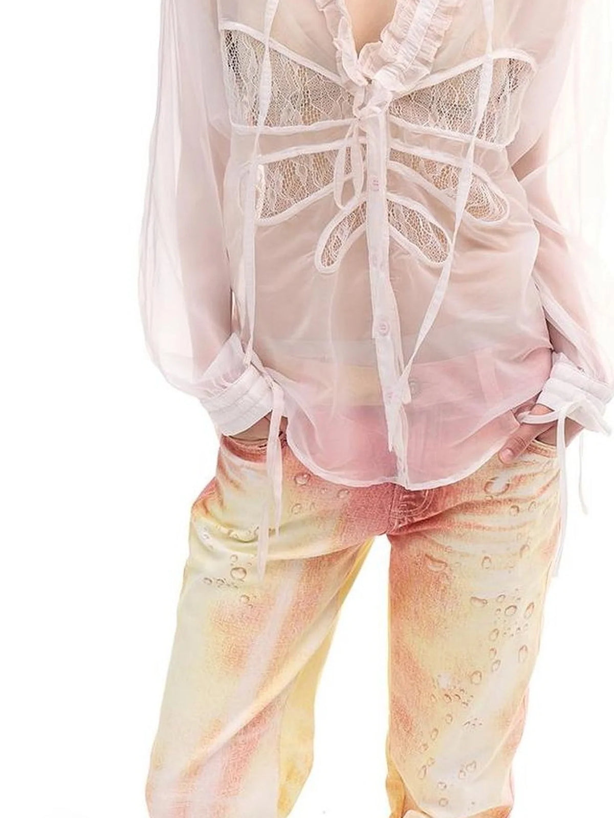 Dreamy Floral Flared Jeans