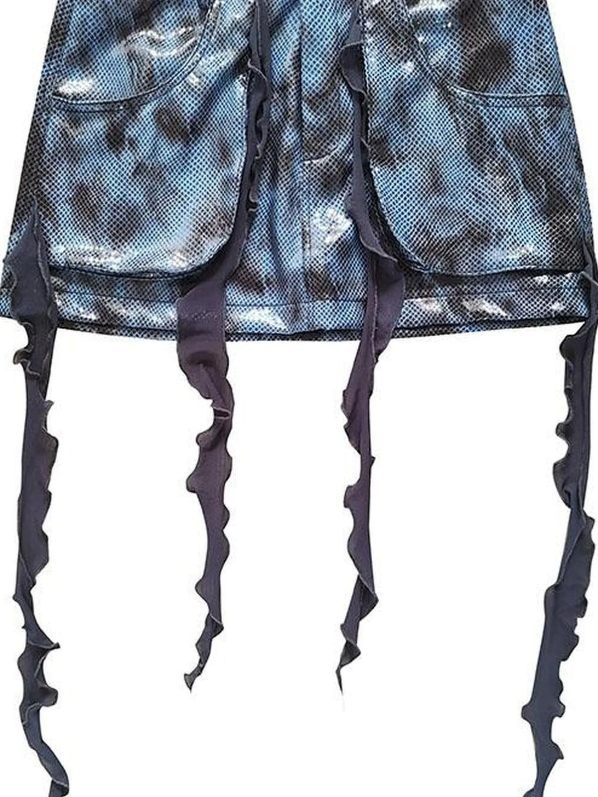 Glamorous Fringe Snake Print Leather Skirt