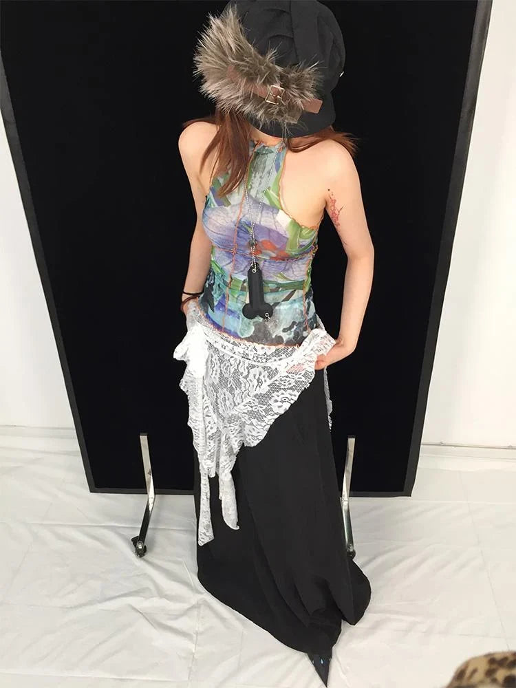 Lace Skirt Cute Ballet Flowy Asymmetrical Skirt